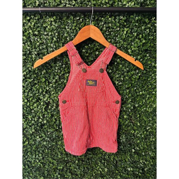 OshKosh B'gosh Other - Vintage Oshkosh BGosh Vestbak Overalls USA size 18 Month Red Engineer Stripe